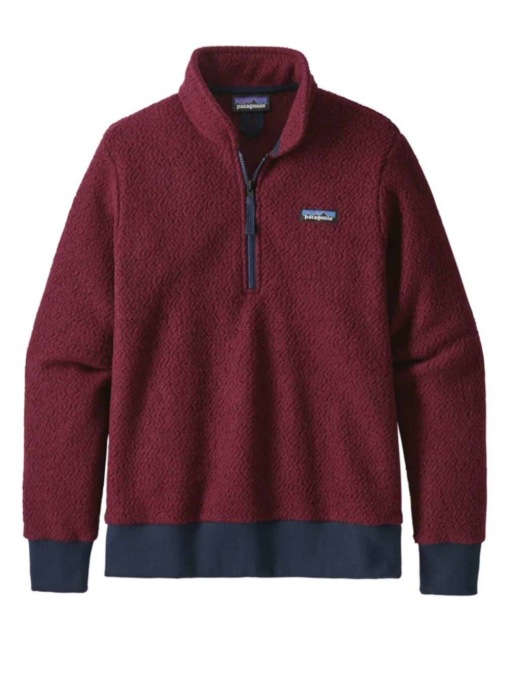 Patagonia Woolyester Fleece Quarter zip Pullover oxide red burgundy size small